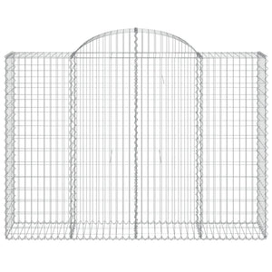Gabioner bågformade 2 st 200x50x140/160 cm galvaniserat järn