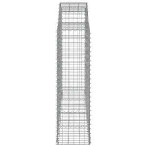 Gabioner bågformade 2 st 200x50x140/160 cm galvaniserat järn