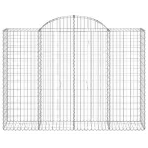 Gabioner bågformade 12 st 200x50x140/160 cm galvaniserat järn