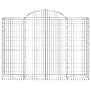 Gabioner bågformade 18 st 200x50x140/160 cm galvaniserat järn