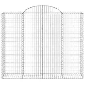 Gabioner bågformade 8 st 200x50x160/180 cm galvaniserat järn