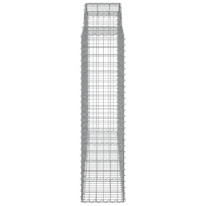 Gabioner bågformade 8 st 200x50x160/180 cm galvaniserat järn
