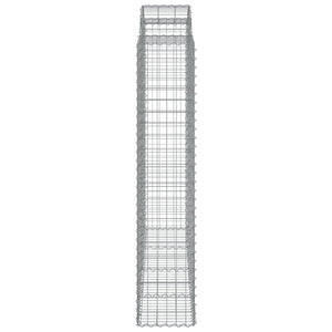 Gabioner bågformade 2 st 200x50x200/220 cm galvaniserat järn