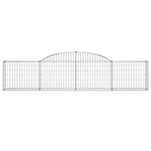 Gabioner bågformade 3 st 300x30x60/80 cm galvaniserat järn