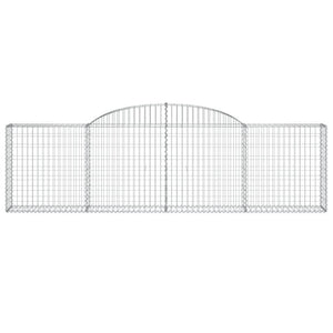 Gabioner bågformade 10 st 300x30x80/100 cm galvaniserat järn