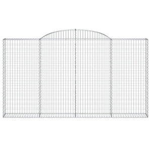 Gabioner bågformade 5 st 300x30x160/180 cm galvaniserat järn