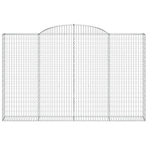 Gabioner bågformade 2 st 300x30x180/200 cm galvaniserat järn