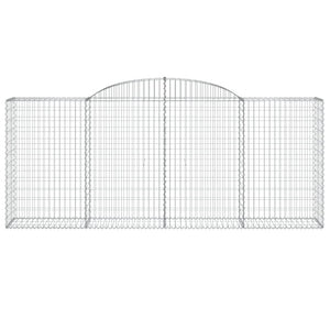Gabioner bågformade 2 st 300x50x120/140 cm galvaniserat järn