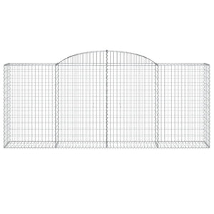 Gabioner bågformade 8 st 300x50x120/140 cm galvaniserat järn