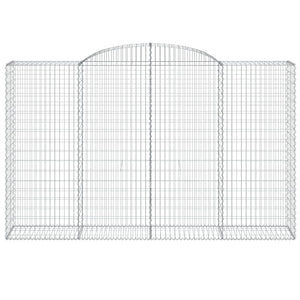 Gabioner bågformade 6 st 300x50x180/200 cm galvaniserat järn