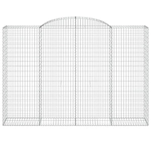 Gabioner bågformade 2 st 300x50x200/220 cm galvaniserat järn
