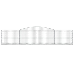 Gabioner bågformade 4 st 400x30x80/100 cm galvaniserat järn