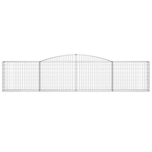 Gabioner bågformade 6 st 400x30x80/100 cm galvaniserat järn
