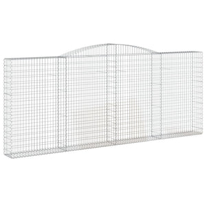 Gabion bågformad 4 st 400x30x160/180 cm galvaniserat järn