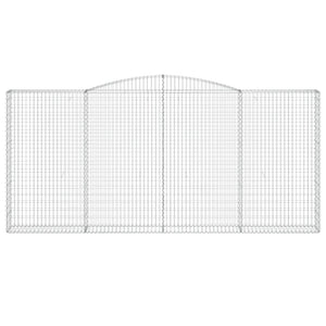 Gabioner bågformade 2 st 400x30x180/200 cm galvaniserat järn