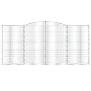 Gabioner bågformade 4 st 400x30x180/200 cm galvaniserat järn