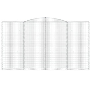 Gabioner bågformade 8 st 400x30x220/240 cm galvaniserat järn