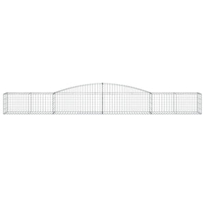 Gabioner bågformade 6 st 400x50x40/60 cm galvaniserat järn