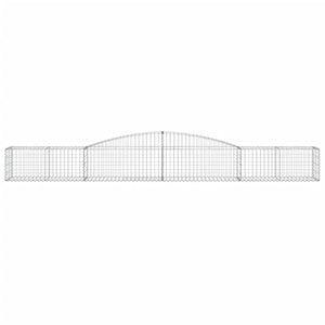 Gabioner bågformade 9 st 400x50x40/60 cm galvaniserat järn