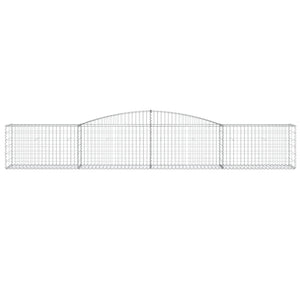 Gabioner bågformade 2 st 400x50x60/80 cm galvaniserat järn