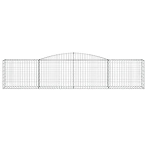 Gabioner bågformade 9 st 400x50x80/100 cm galvaniserat järn