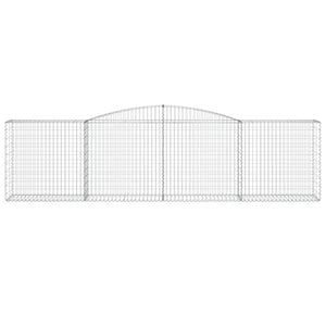 Gabioner bågformade 4 st 400x50x100/120 cm galvaniserat järn