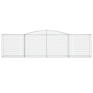 Gabioner bågformade 6 st 400x50x100/120 cm galvaniserat järn