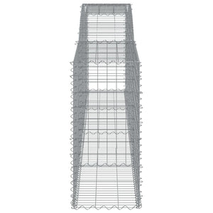 Gabioner bågformade 8 st 400x50x100/120 cm galvaniserat järn