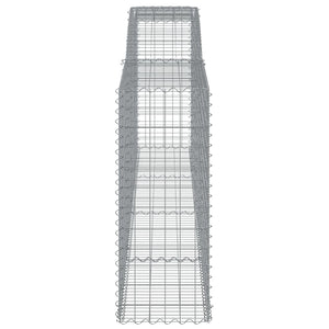 Gabioner bågformade 8 st 400x50x120/140 cm galvaniserat järn