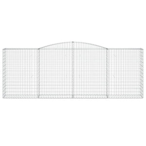 Gabioner bågformade 6 st 400x50x140/160 cm galvaniserat järn