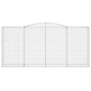 Gabioner bågformade 2 st 400x50x180/200 cm galvaniserat järn