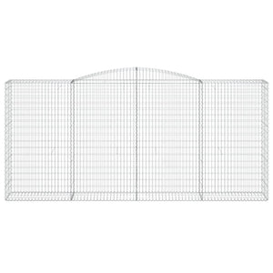 Gabioner bågformade 10 st 400x50x180/200 cm galvaniserat järn