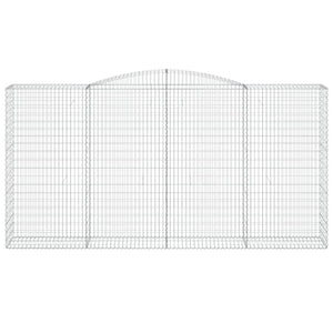 Gabioner bågformade 6 st 400x50x200/220 cm galvaniserat järn