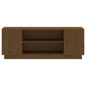 Tv-bänk honungsbrun 110x35x40,5 cm massiv furu