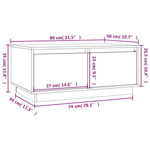 Soffbord honungsbrun 80x50x35 cm massiv furu