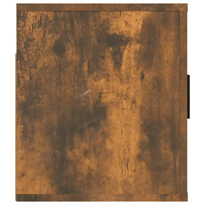 Väggmonterad tv-bänk rökfärgad ek 100x34,5x40 cm