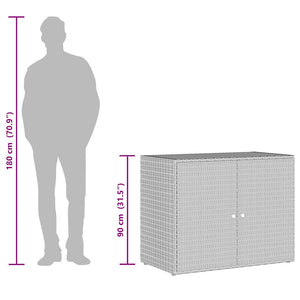 Förvaringsskåp för trädgården svart 100x55,5x80 cm konstrotting