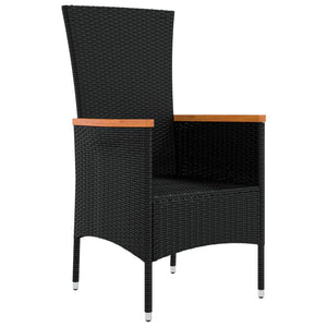 Trädgårdsstolar med dynor 4 st konstrotting svart