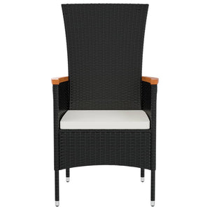 Trädgårdsstolar med dynor 4 st konstrotting svart