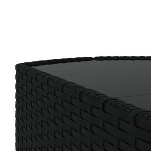 Loungegrupp för trädgården med dynor 4 delar svart konstrotting