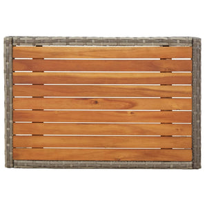 Trädgårdsstolar 2 st med bord grå konstrotting