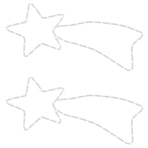 Julstjärna komet-figurer 2 st med 48 LED varmvit 65x28 cm