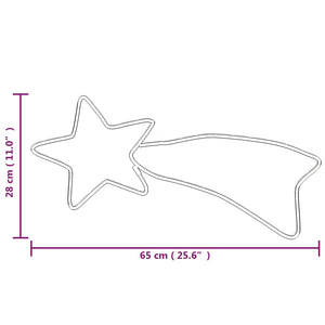 Julstjärna komet-figurer 3 st med 48 LED varmvit 65x28 cm