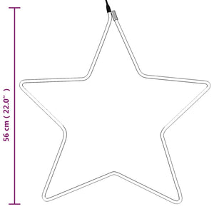 Julstjärna ljusslingor 2 st med 48 LEDs varmvit 56 cm