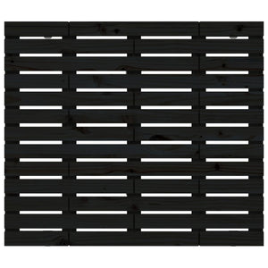 Väggmonterad huvudgavel svart 126x3x91,5 cm massiv furu