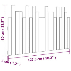 Väggmonterad huvudgavel svart 127,5x3x80 cm massiv furu