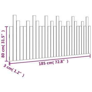 Väggmonterad huvudgavel 185x3x80 cm massiv furu