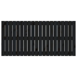 Väggmonterad huvudgavel svart 127,5x3x60 cm massiv furu