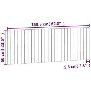 Väggmonterad huvudgavel svart 159,5x3x60 cm massiv furu