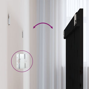 Väggmonterad huvudgavel svart 108x3x90 cm massiv furu